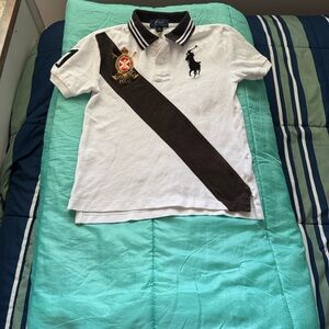 Polo by Ralph Lauren Kids White Polo with Black Stripe